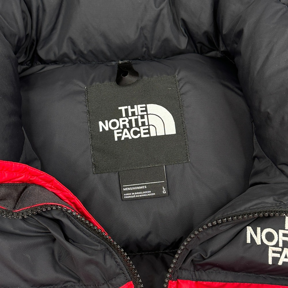 The North Face Nuptse 700 Down Puffer Vest Mens Large Red Black Colorblock - Picture 3 of 7